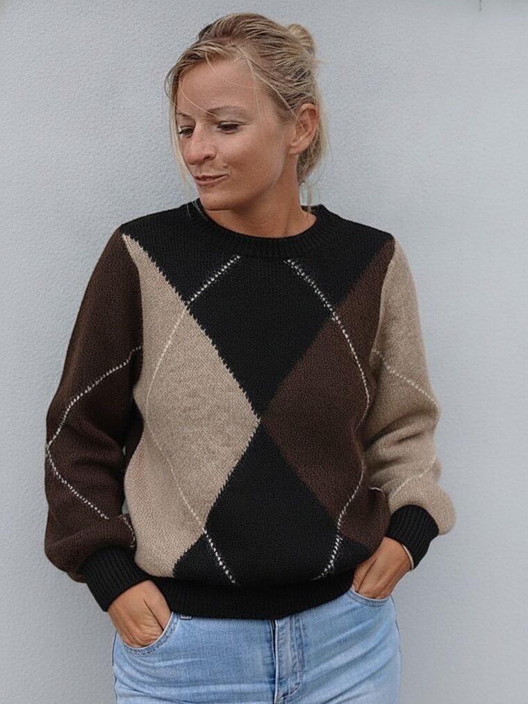 Pull Argyle espresso
