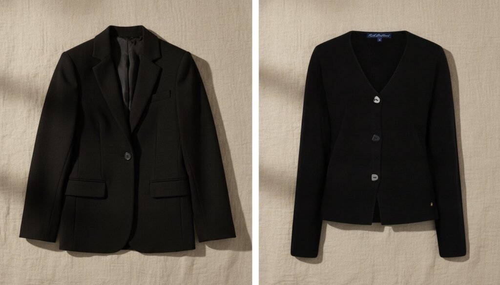 Blazer rigide à revers contre blazer en maille souple : le comparatif