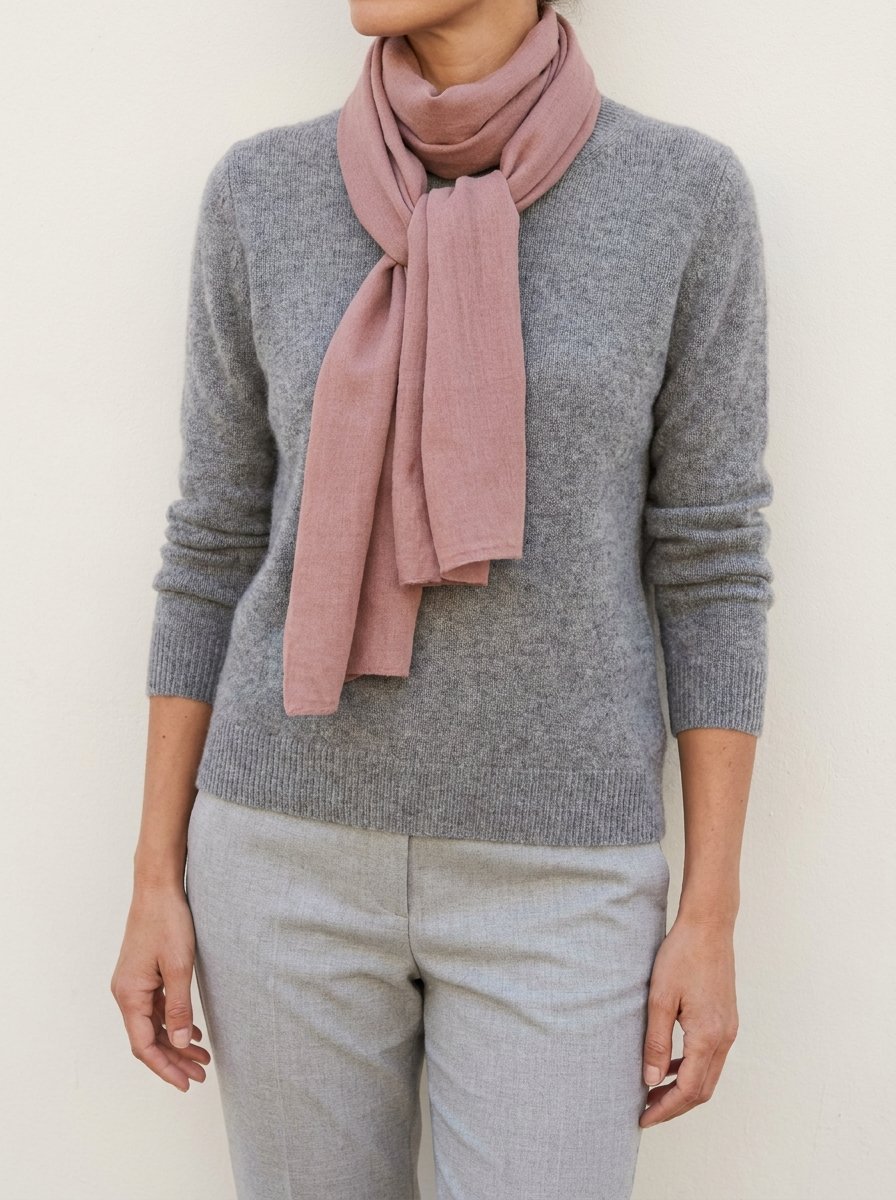 Haut gris et rose poudré, l’accord doux qui adoucit le gris