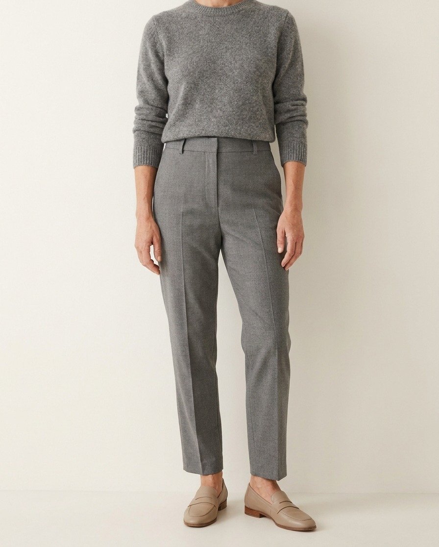 Tenue monochrome grise, la base neutre à réveiller avec une couleur