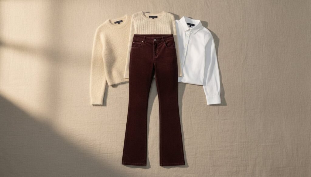 Quel haut avec un pantalon en velours : pull duveteux, maille fine ou chemise