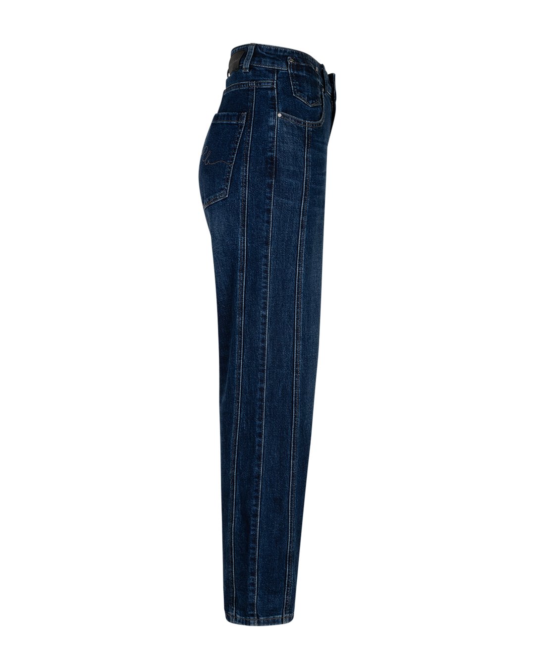 Jean Caitlina side patch dark stone Red Button, bande surpiquée sur le côté